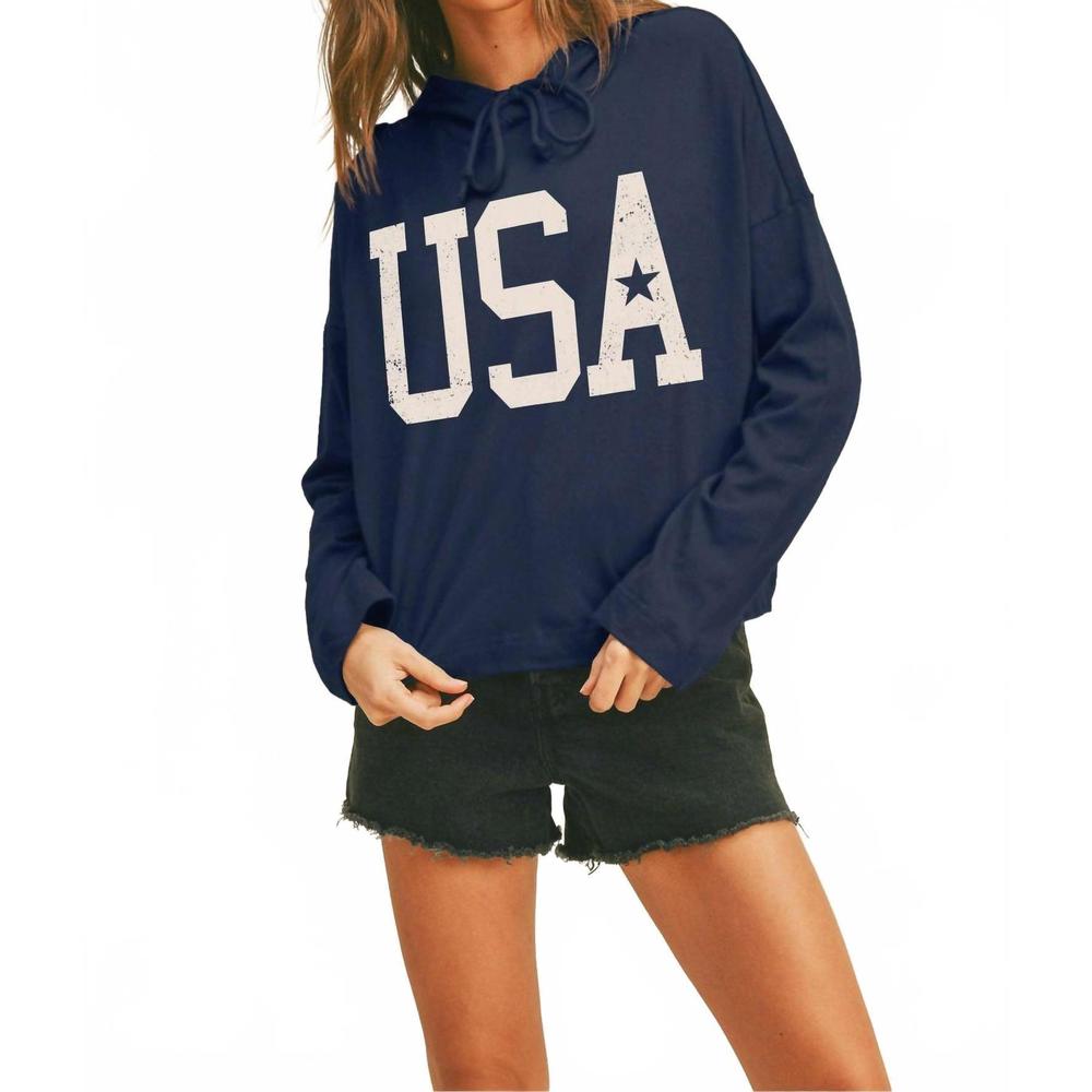 NEW PROTREND usa hooded pullover in light navy